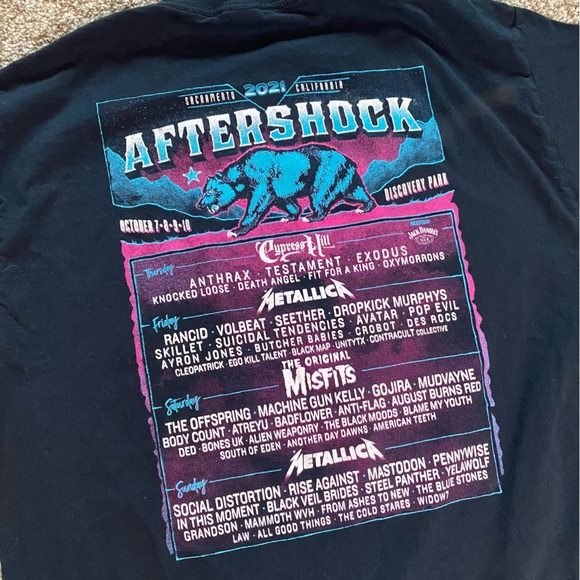 Aftershock Festival 2021 Concert Line Up tee, Double sided graphics, Size Large - Picture 4 of 8